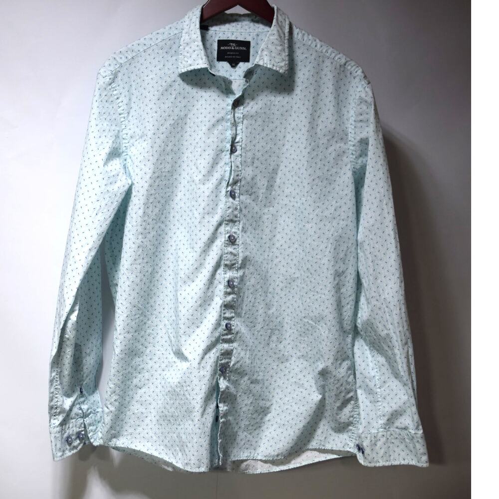 Rodd & Gunn Sports Fit Button Up Shirt Men’s XL Blue Pattern Cotton